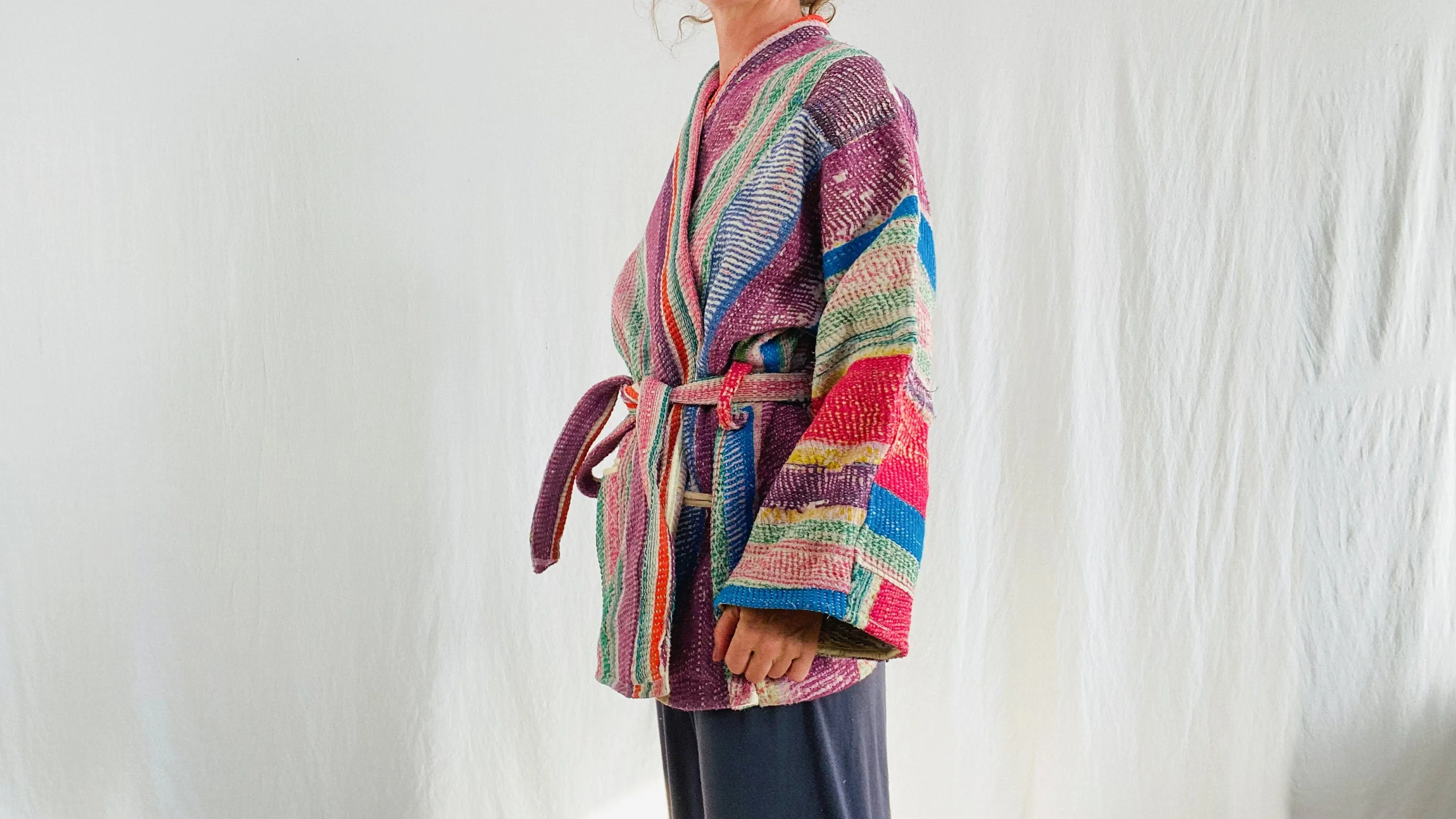 Vintage Kantha Wrap Jacket. 0373