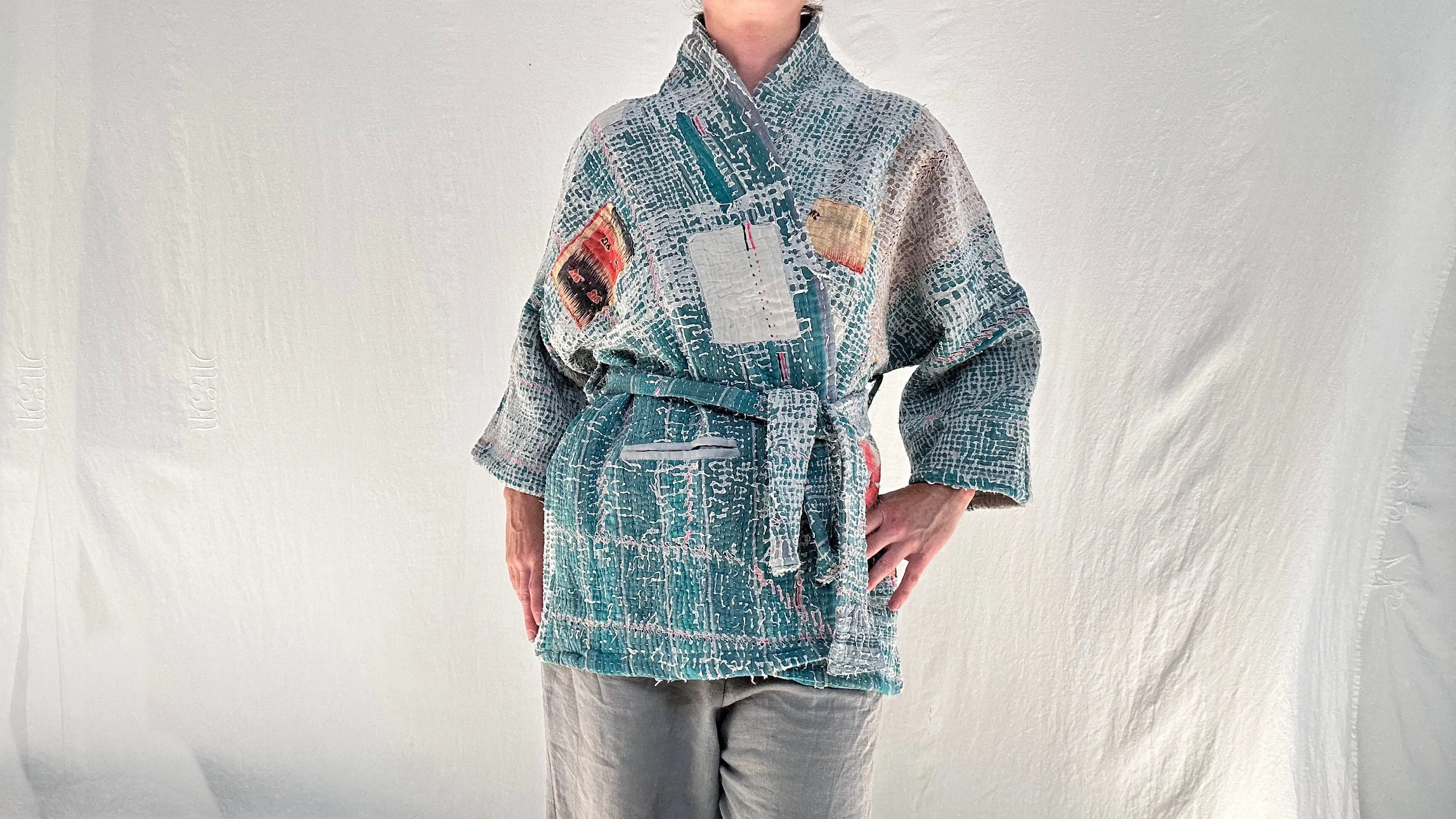 Vintage Kantha Wrap Jacket. 0563