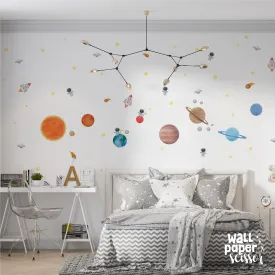 Watercolour Solar System Wall Stickers Watercolour Solar System Wall Stickers